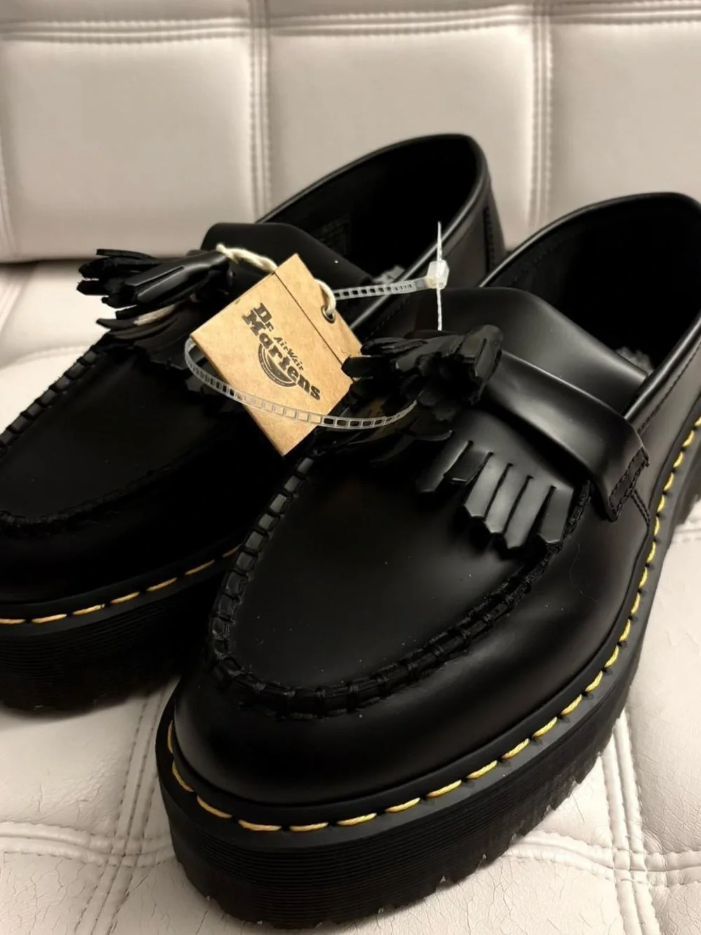 Dr Martens Adrian Quad Platform Tassel Slip On Loafers Women Size 8